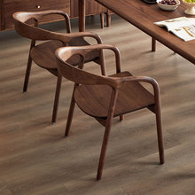 北欧餐椅家用实木书椅北美黑胡桃木椅新中式休闲椅办公椅靠背椅子