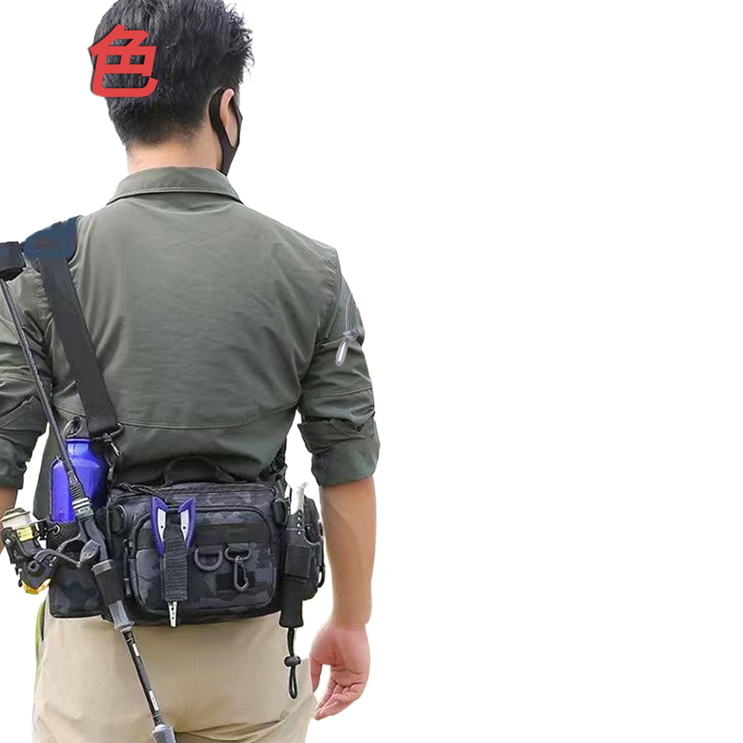 路亚包多功能腰包单肩背包钓鱼斜挎包路亚饵套装工具竿包收纳包