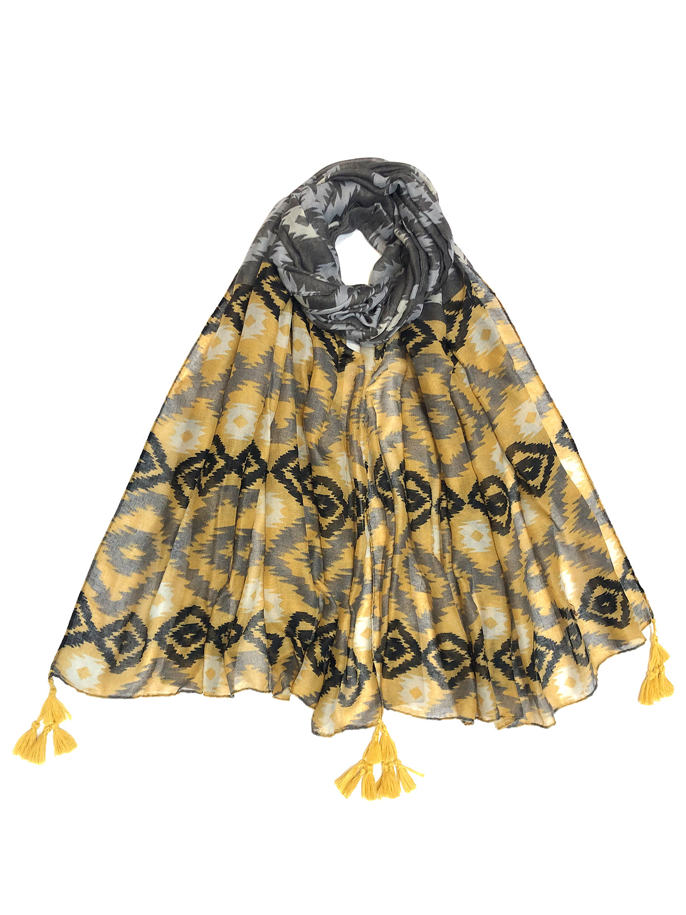 New European and American Export Spring and Summer Fashion Printing Tassel Scarf Shawl Exclusive for Cross-Border Factory Supply