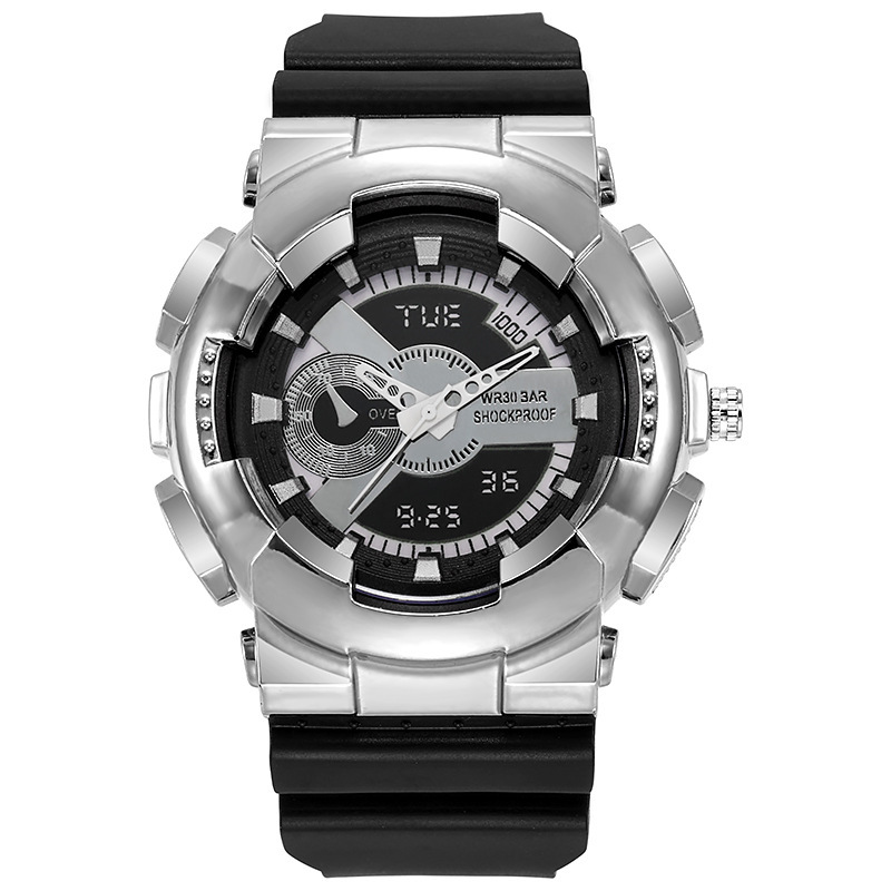 大表盘炫彩运动手表男女学生情侣电镀运动石英表欧美风外贸款批发