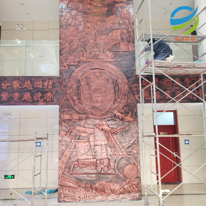 玻璃钢背景墙雕塑户外校园林广场革命文化仿铜锻铜浮雕雕塑厂家