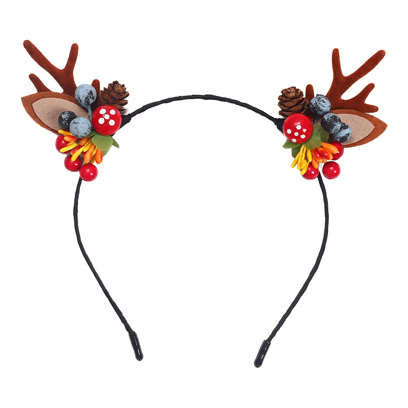 Cross-Border New Christmas Elk Horn Headband All-Match Hebarrettes Christmas Party Headdress Decoration Supplies