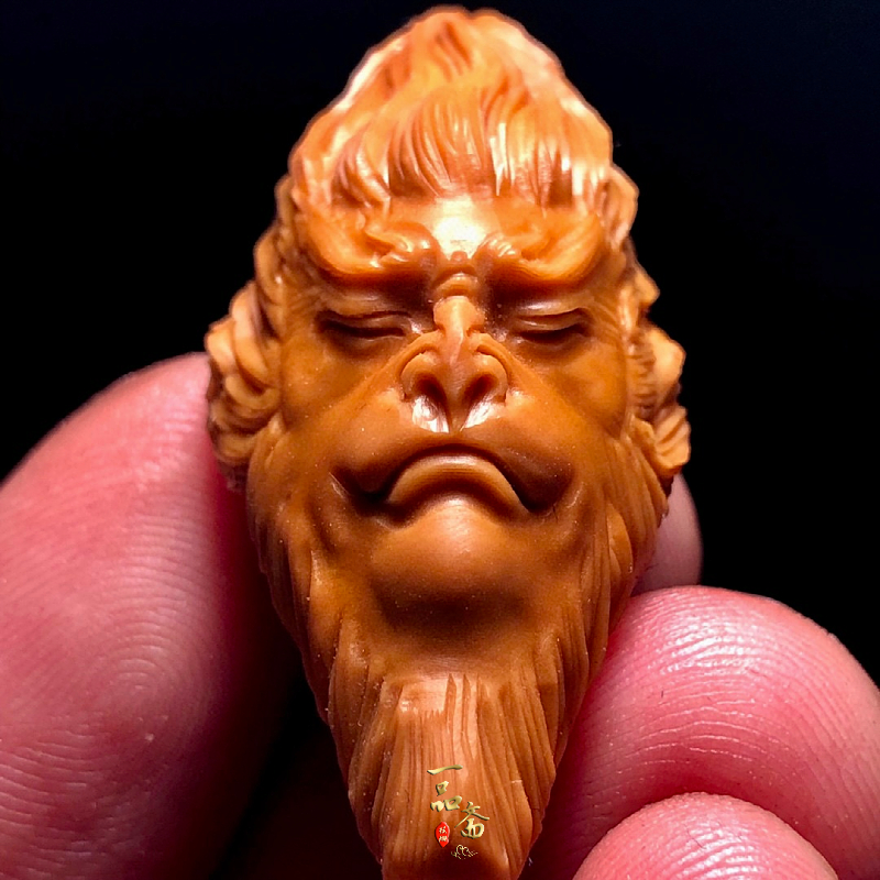 齐天大圣橄榄核单籽核雕单颗猴子吊坠孙悟空挂件柳叶核文玩手把件