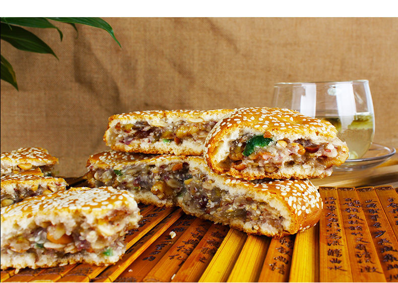 核桃仁百果麻饼大酥饼马蹄酥浙江湖州特产特色零食品早餐