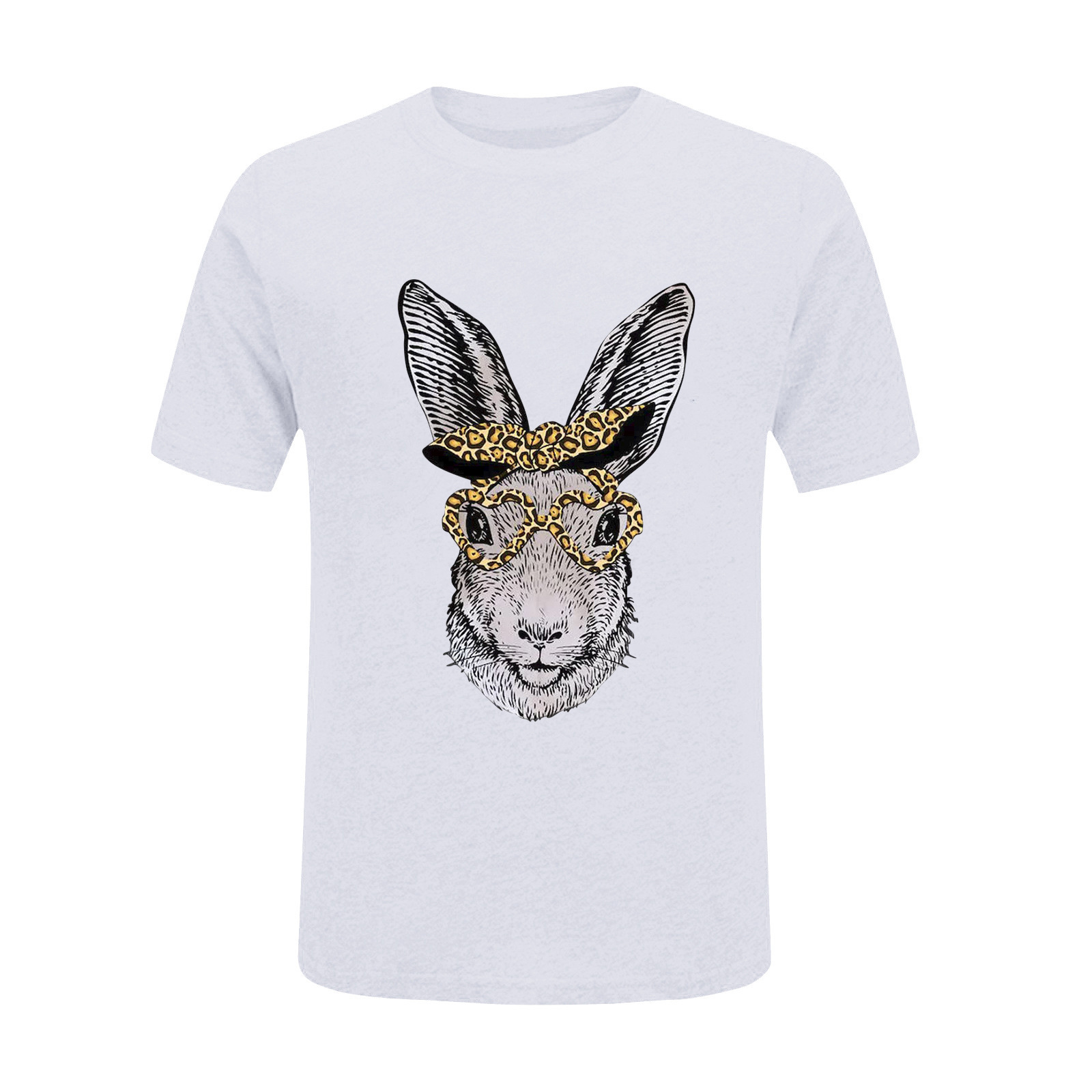 2022欧美系列外贸新款复活节兔子创意时尚印花短袖休闲t恤