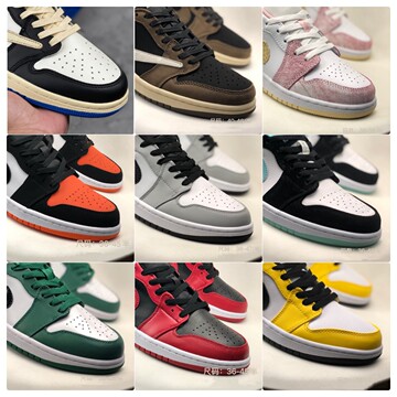 莆田aj1高版本情侣鞋藤原浩闪电倒钩休闲男女低帮板鞋烟灰篮球鞋