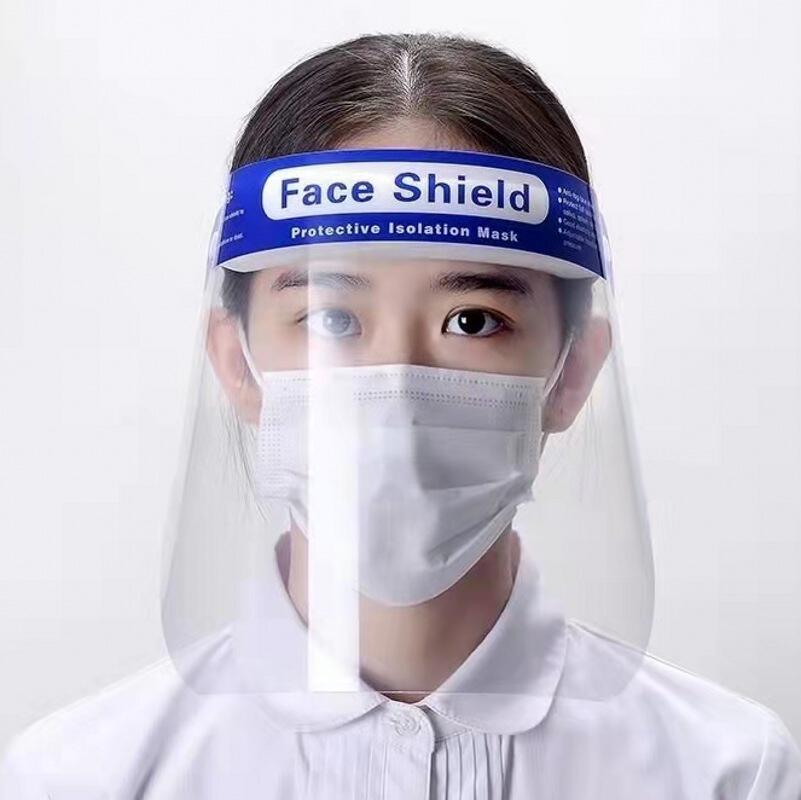 防疫面屏隔离海绵款防护面罩防雾防飞沫塑料透明pet医护面罩现货