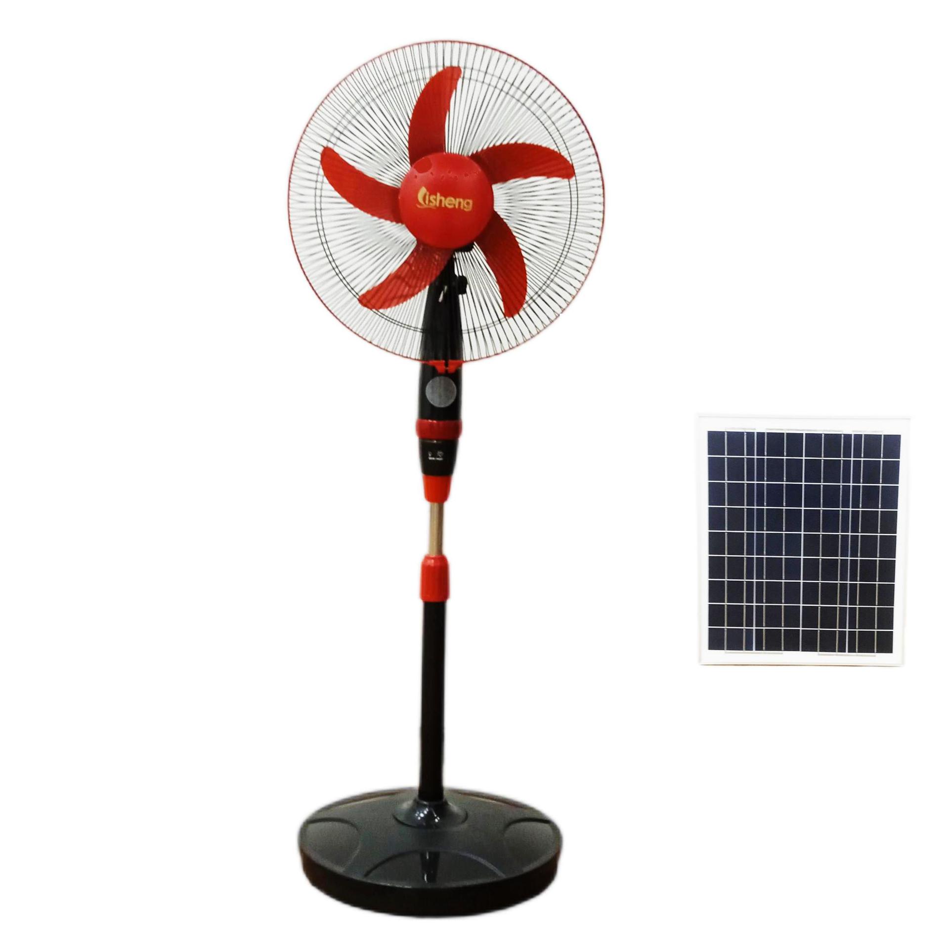太阳能直流风扇12伏充电风扇带led灯应急充电落地扇工业风扇