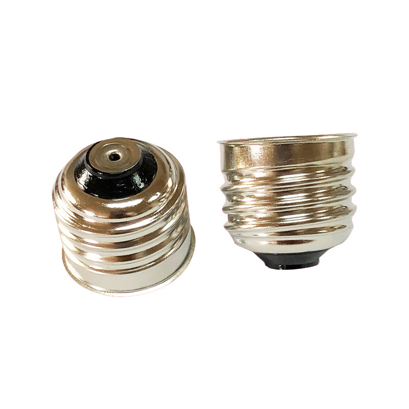厂家直供e26/25铜镀镍串镀黑玻璃带孔灯头