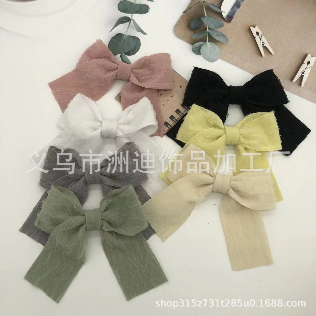 10cm Pleated Ribbon Voile Vintage Bow Headdress Hat Shoes Clothing Accessories