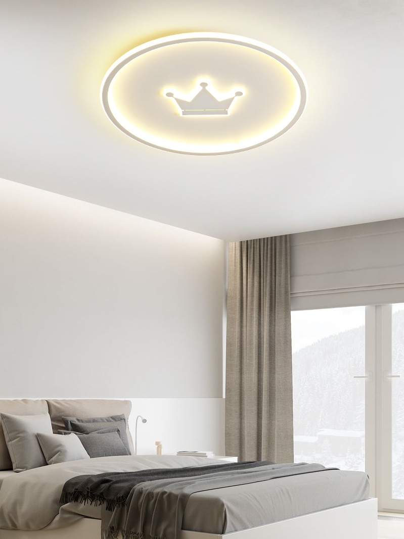 网红皇冠灯北欧ins少女卧室灯具现代简约女孩儿童房间主卧吸顶灯