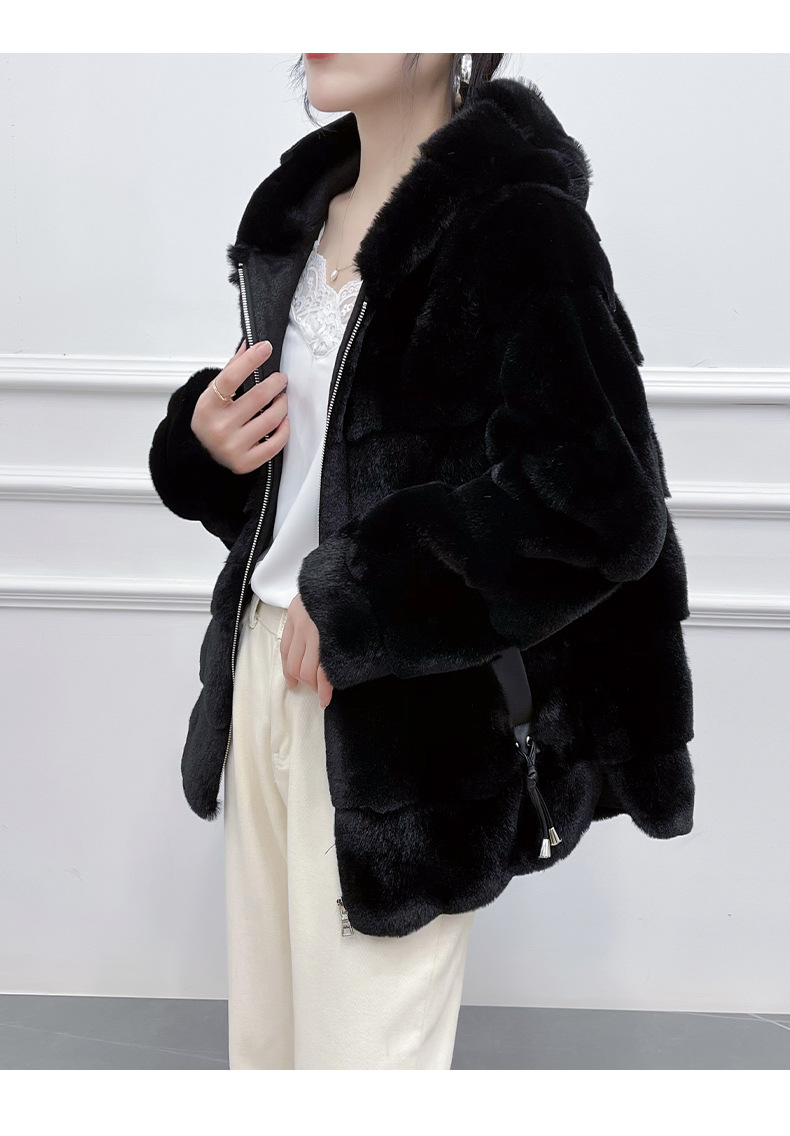 2021年冬季新款加厚保暖 气质名媛宽松短款皮草丹麦貂绒貂水貂皮