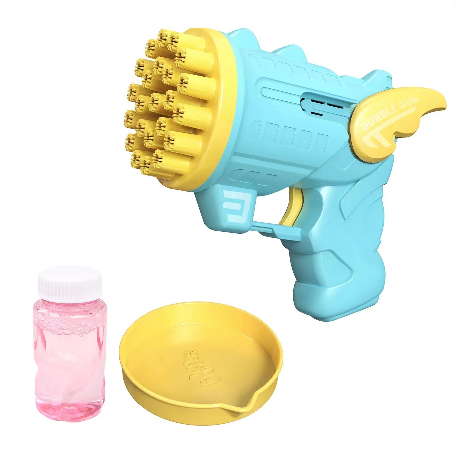 Popular 23-Hole Angel Bubble Gun Toy Gatling Bubble Machine Electric Porous Blowing Bubble Stall Wholesale Free Shipping