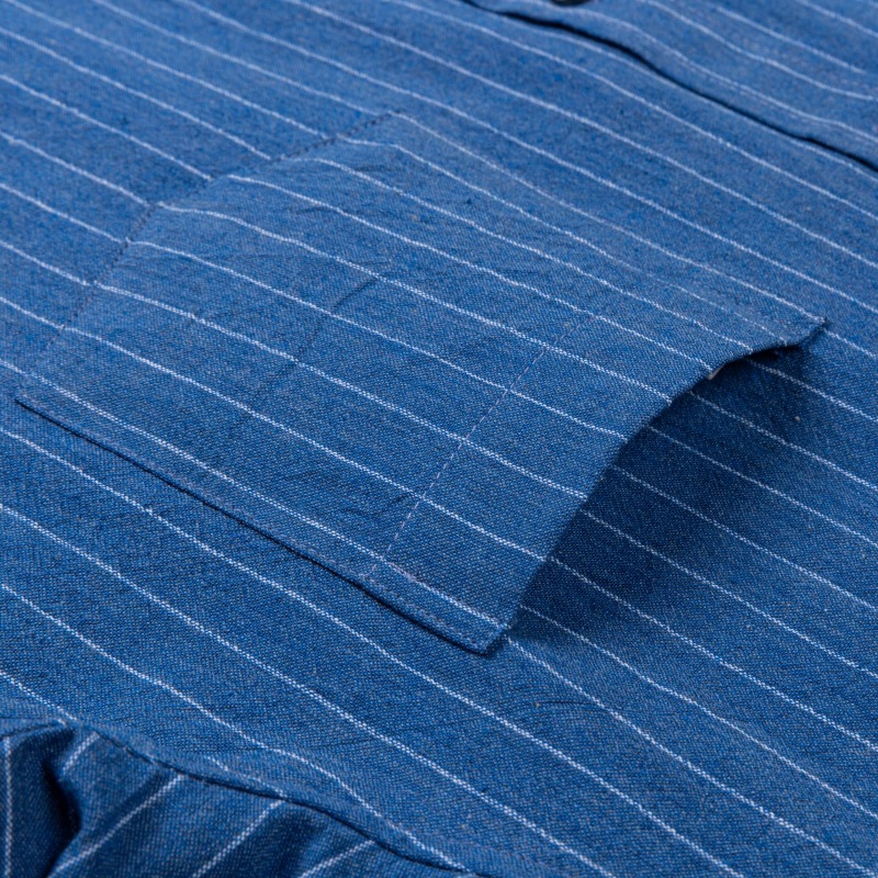 New Men's Long-Sleeved Shirt Cotton Brushed Striped Fashion Casual Cotton TB Shirt Shirt Trendy Men's Large Size