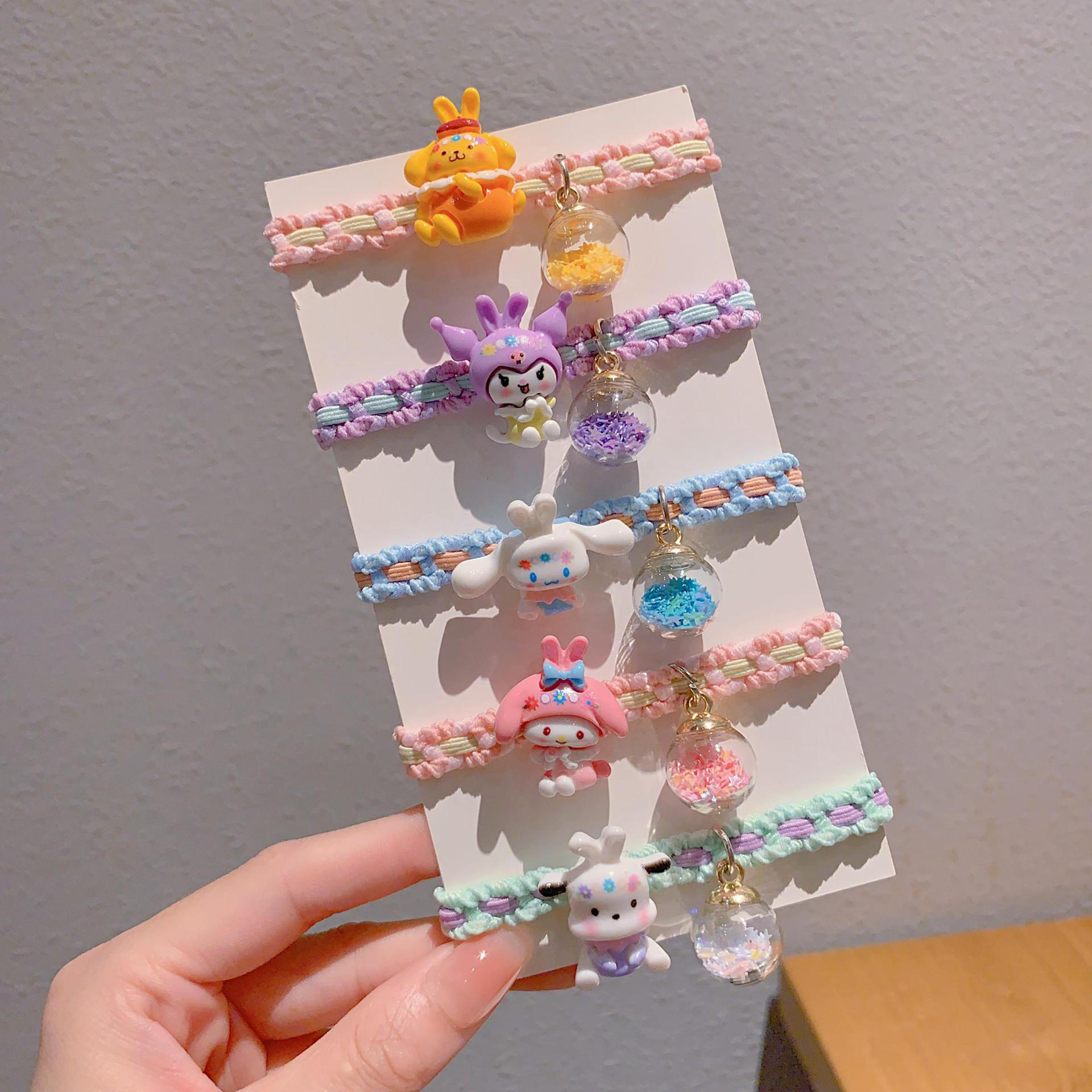 三丽鸥可爱卡通儿童玉桂狗库洛米发圈不伤发带字头绳