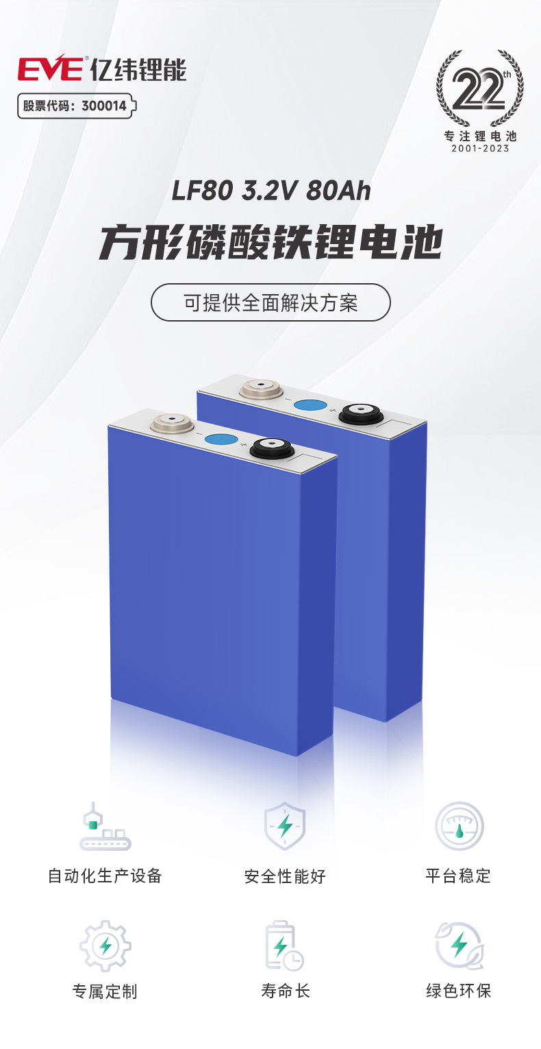 2v80ah lf80a动力储能电池