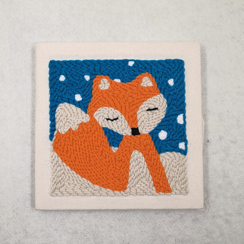 卡通图案成人diy手作戳戳乐俄罗斯毛线绣可定制图案娱乐棉线画