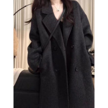 双面羊毛大衣女秋冬新款韩版宽松显瘦中长款大码外套毛呢羊绒