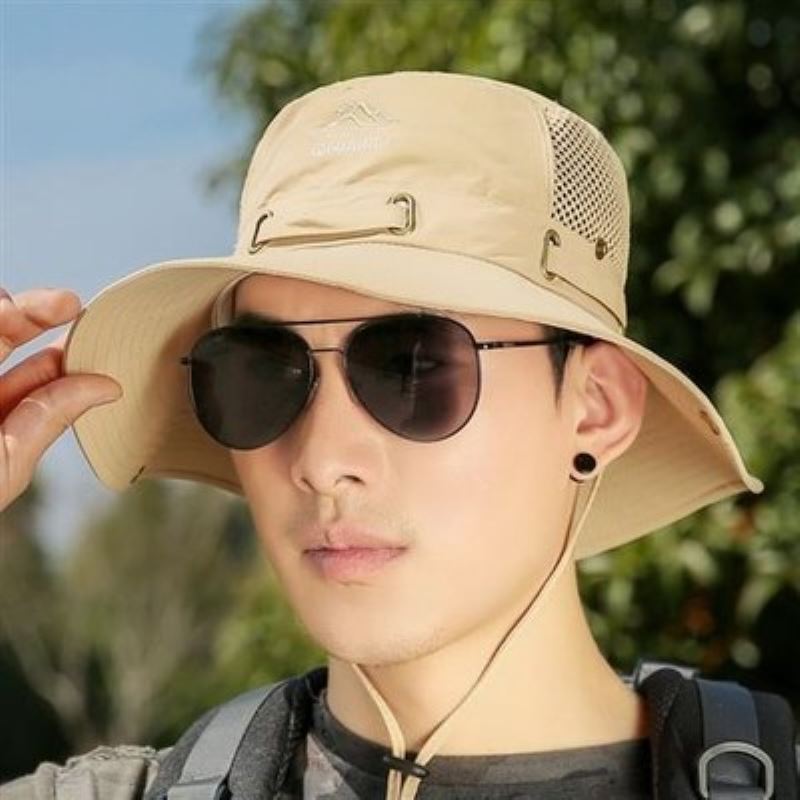 防晒紫外线遮阳登山帽夏天韩版户外轻薄速干蜂窝透气男士骑行钓鱼