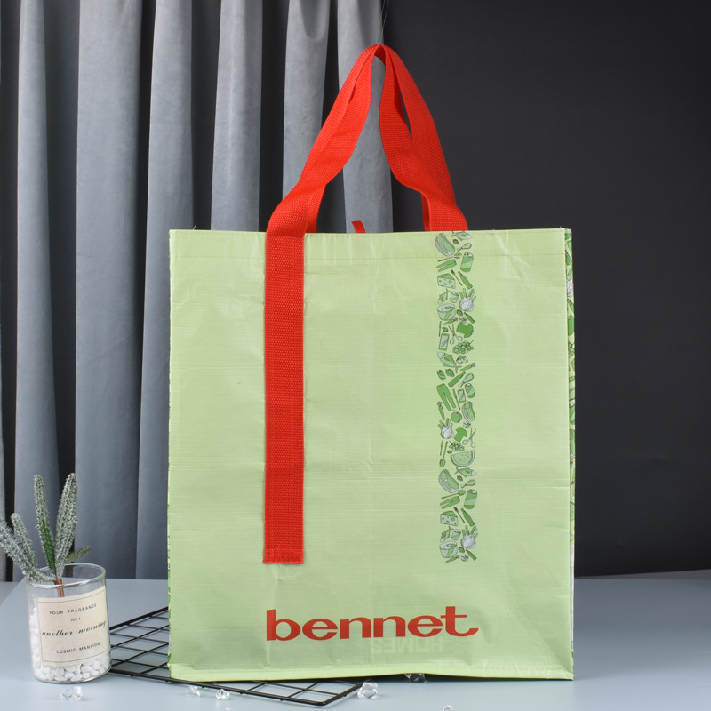 RPET RPET Cloth Bag Hand-Carrying Knitting Laminating Bag Color Printing Portable Supermarket Shopping Advertising Gift Bag Recyclable