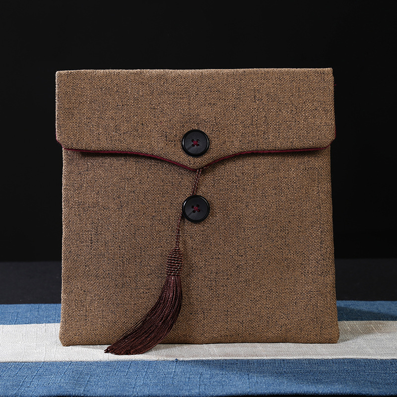 精装茶饼包装袋 传统手工针织布料布袋 普洱红茶岩茶白茶收纳包装