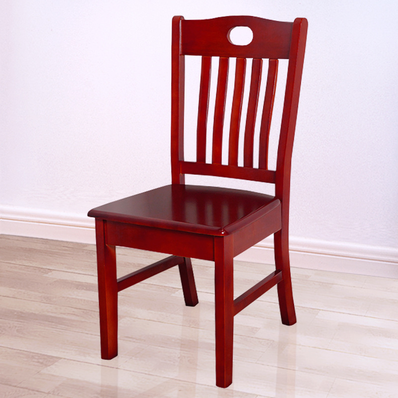 餐椅全实木家用椅子橡木餐桌吃饭凳子现代餐厅结婚红色成人靠背椅