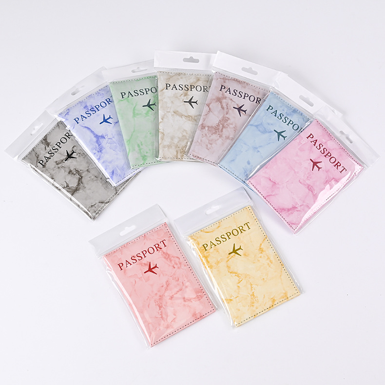 new hot macaron marbling passport bag ultra-thin id card holder men and women travel abroad passport book