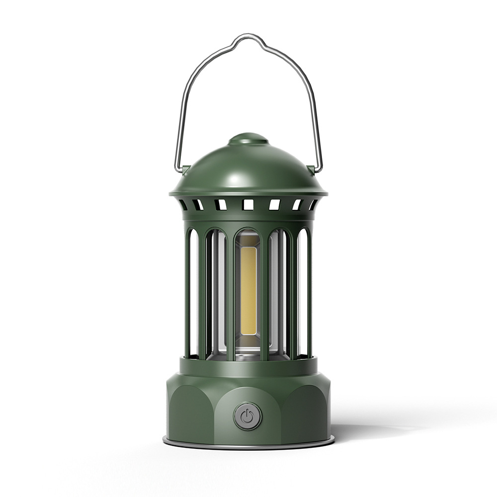 Tik Tok New Outdoor Camping Lantern Camping Lamp Atmosphere Tent Light Retro Barn Lantern Cob Lighting Portable Camp Light