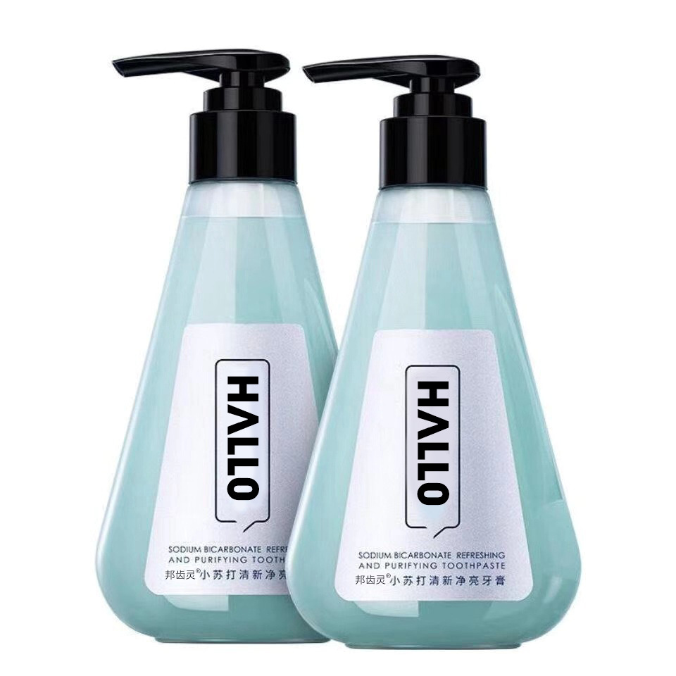 邦齿灵小苏打牙膏口气清新洁白牙齿口腔清洁按压式去黄去渍220g