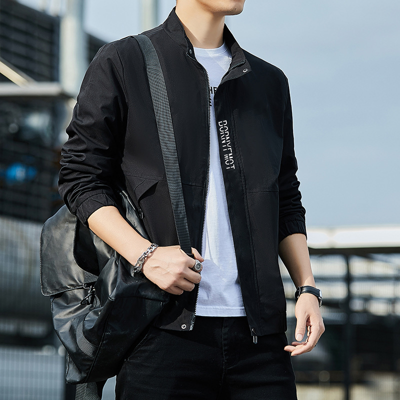 夹克男春秋装爆款低价跑量立领外套上衣男外穿青年韩版休闲潮流