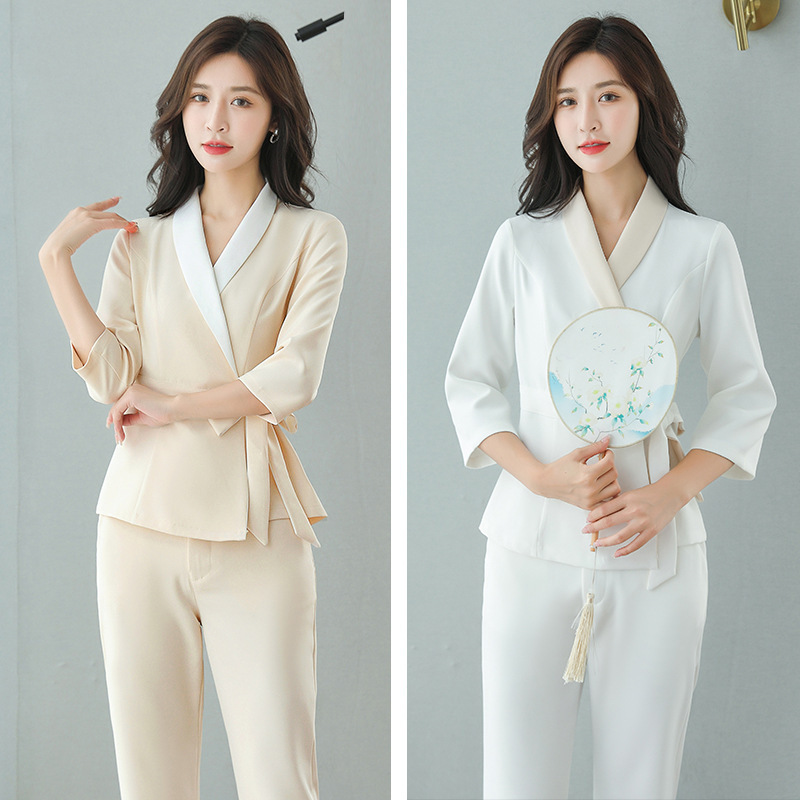 美容师工作服女新款高端皮肤管理养生spa足浴技师秋冬套装-阿里巴巴