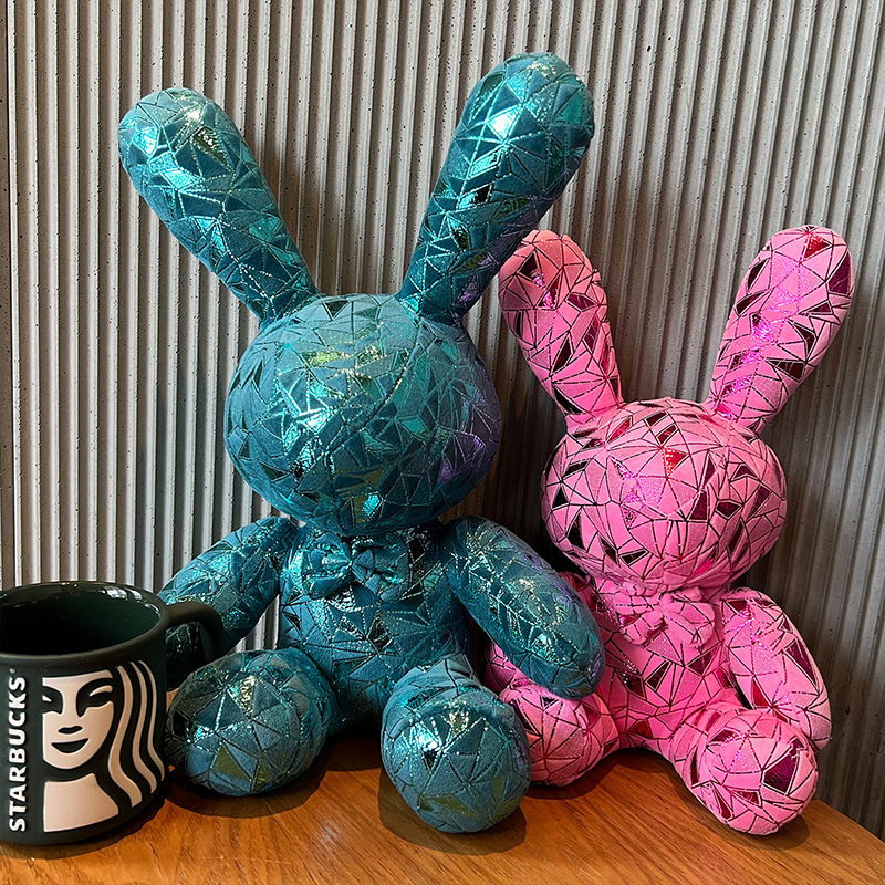 新款炫彩毛绒小兔子玩偶大号暴力兔抓机娃娃公仔玩具儿童生日礼物