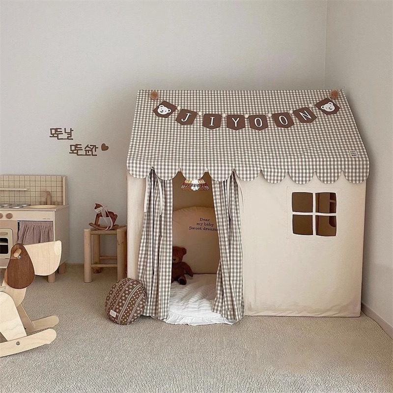 children‘s tent indoor nordic plaid game house home kindergarten parent-child room boys and girls small house toy house