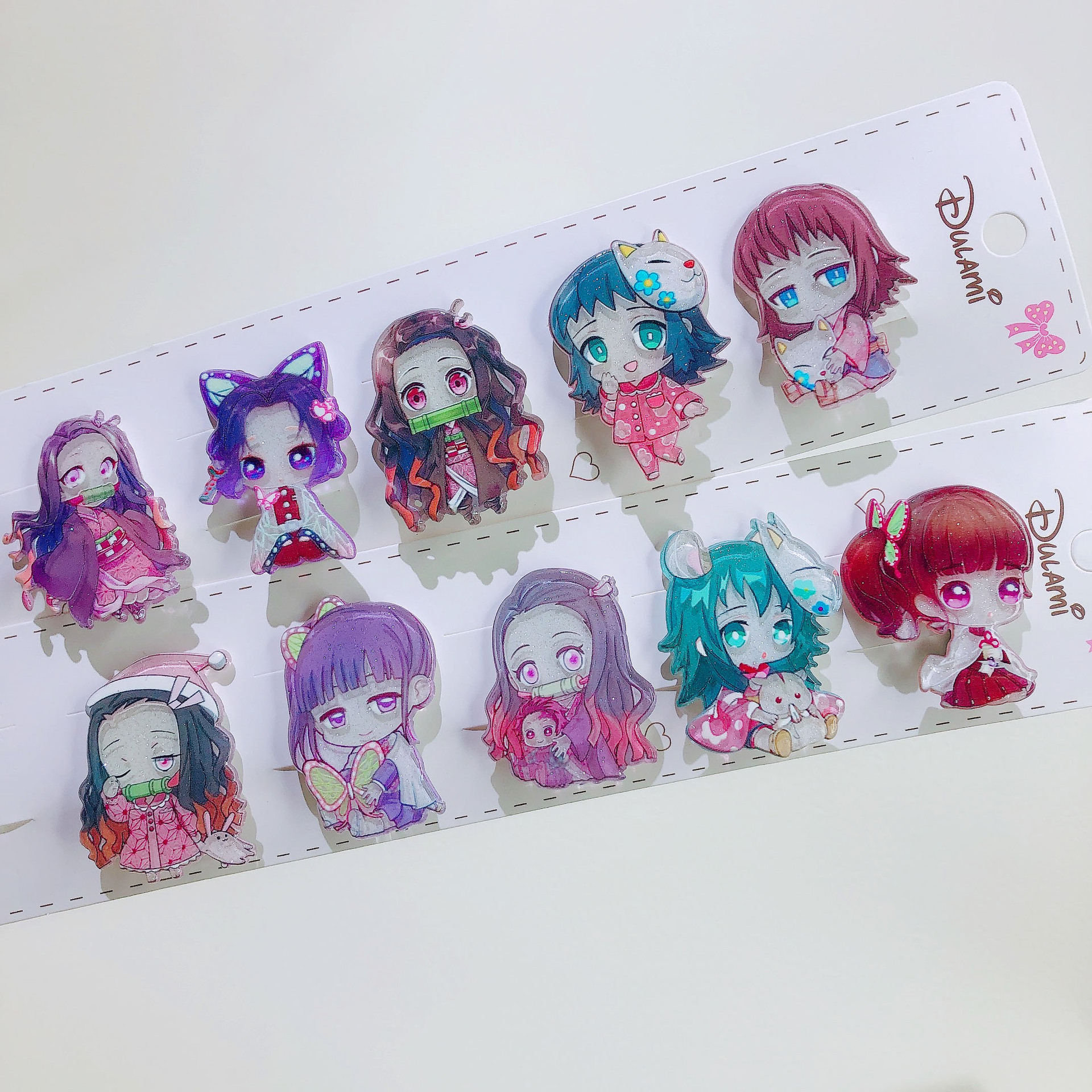 动漫鬼灭之刃发饰发夹女生版弥豆子蝴蝶忍亚克力儿童发卡发夹压夹