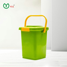 厨余垃圾桶家用大号手提方形塑料带盖10L分类8升储物收纳桶批发