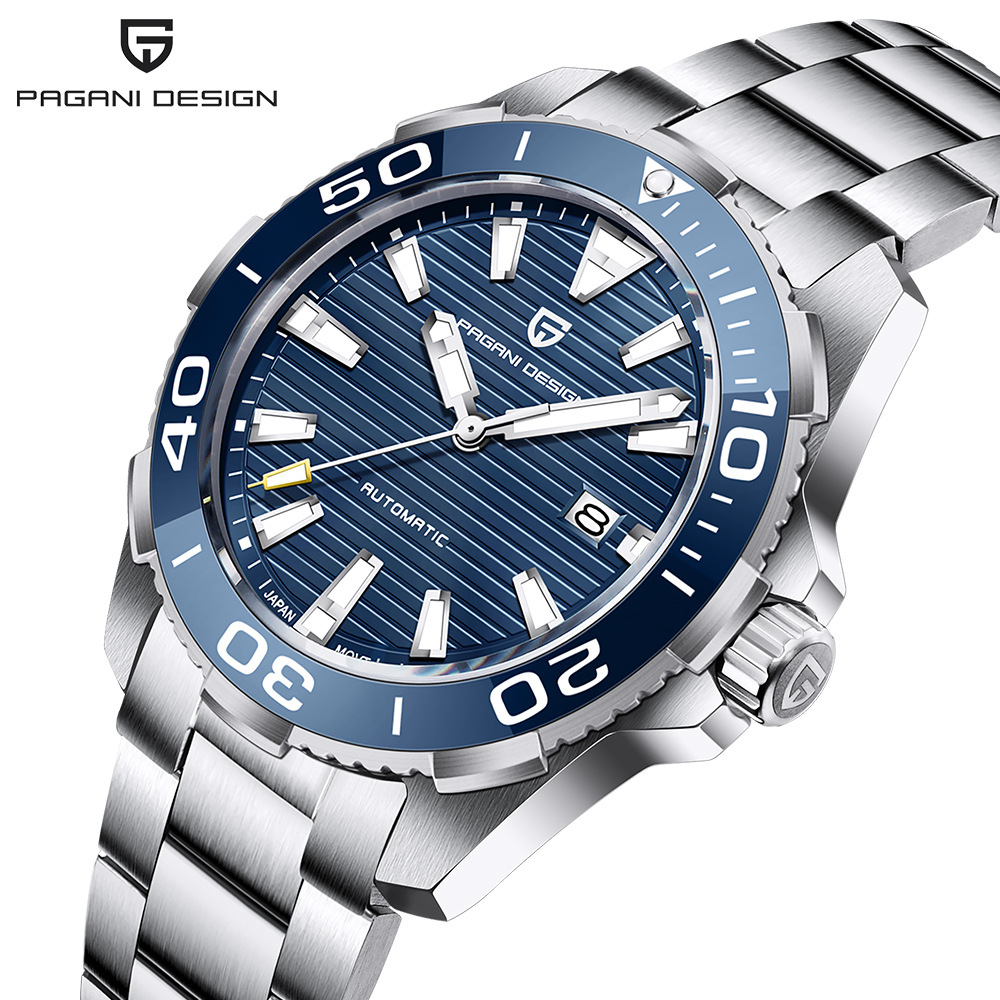 伯佳尼pagani design手表男全自动机械表精钢防水潮男士手表1668a