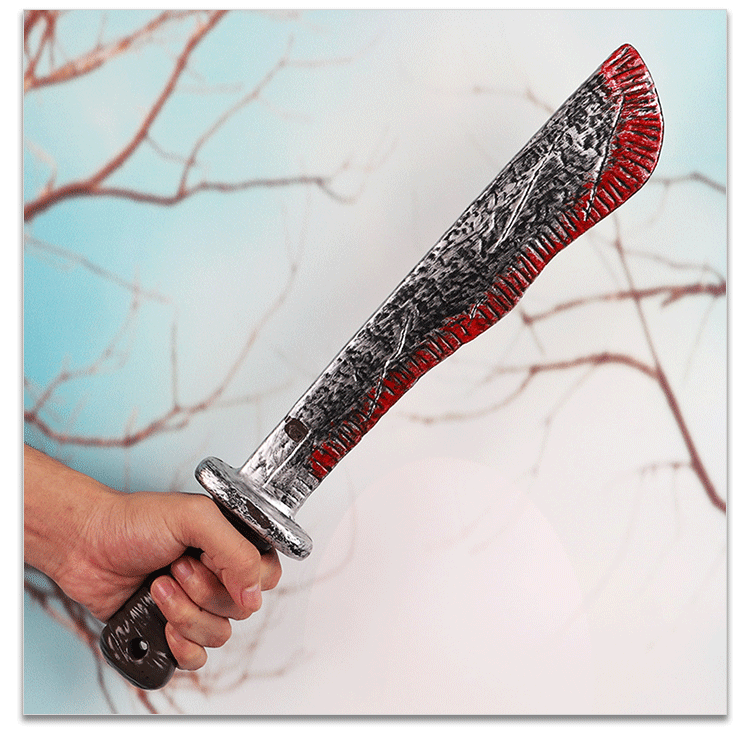 万圣节短兵器 仿真刀带血武器演出恶搞整蛊表演鬼节恐怖 密室道具