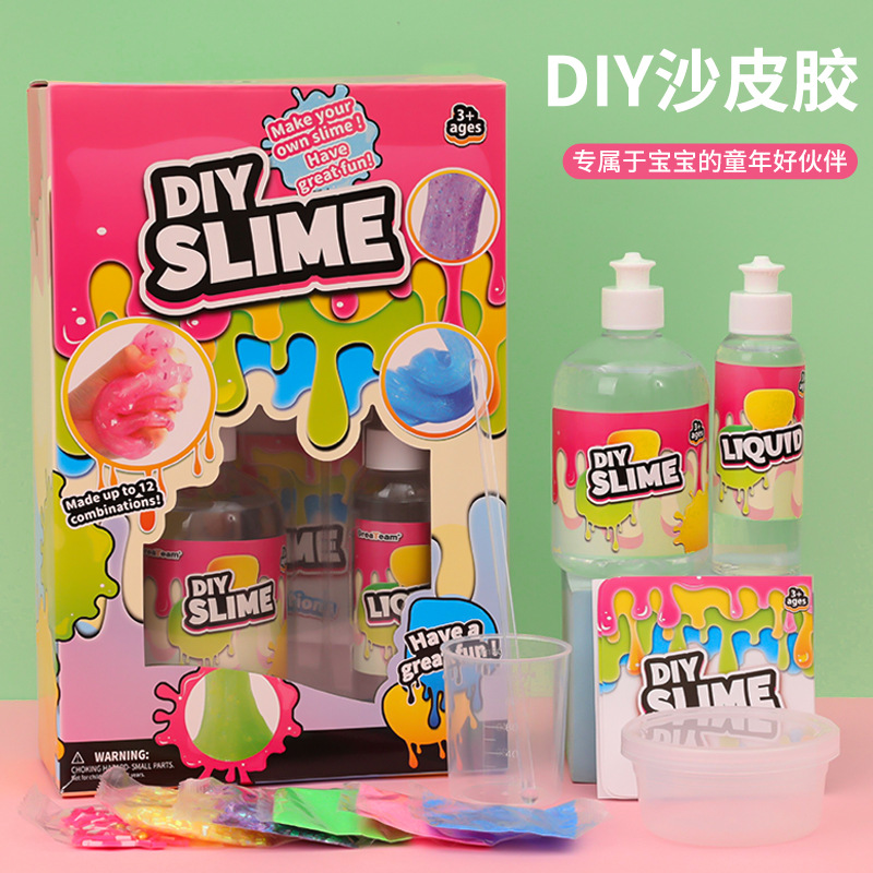 起泡胶跨境新品slime水晶泥儿童科学实验创意DIY史莱姆益智玩具套