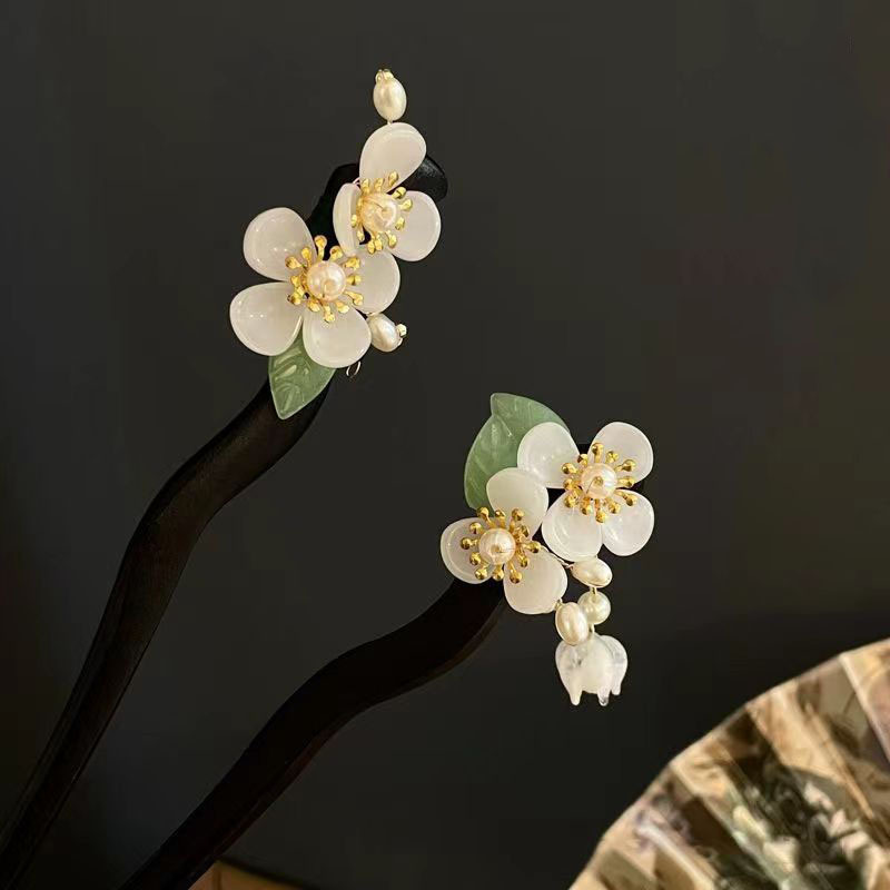 气质新中式玉兰花发簪日常现代高级感盘发旗袍簪子女古风汉服发饰