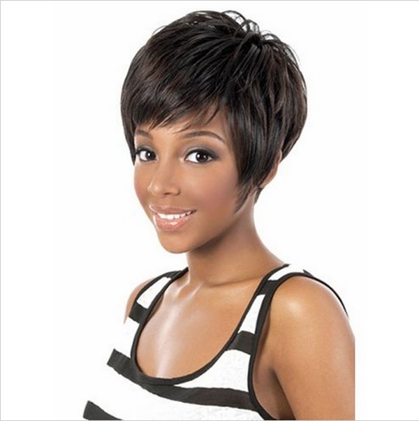 wish高温丝玫瑰网斜刘海蓬松女式短款假发 日韩时尚短发amazon