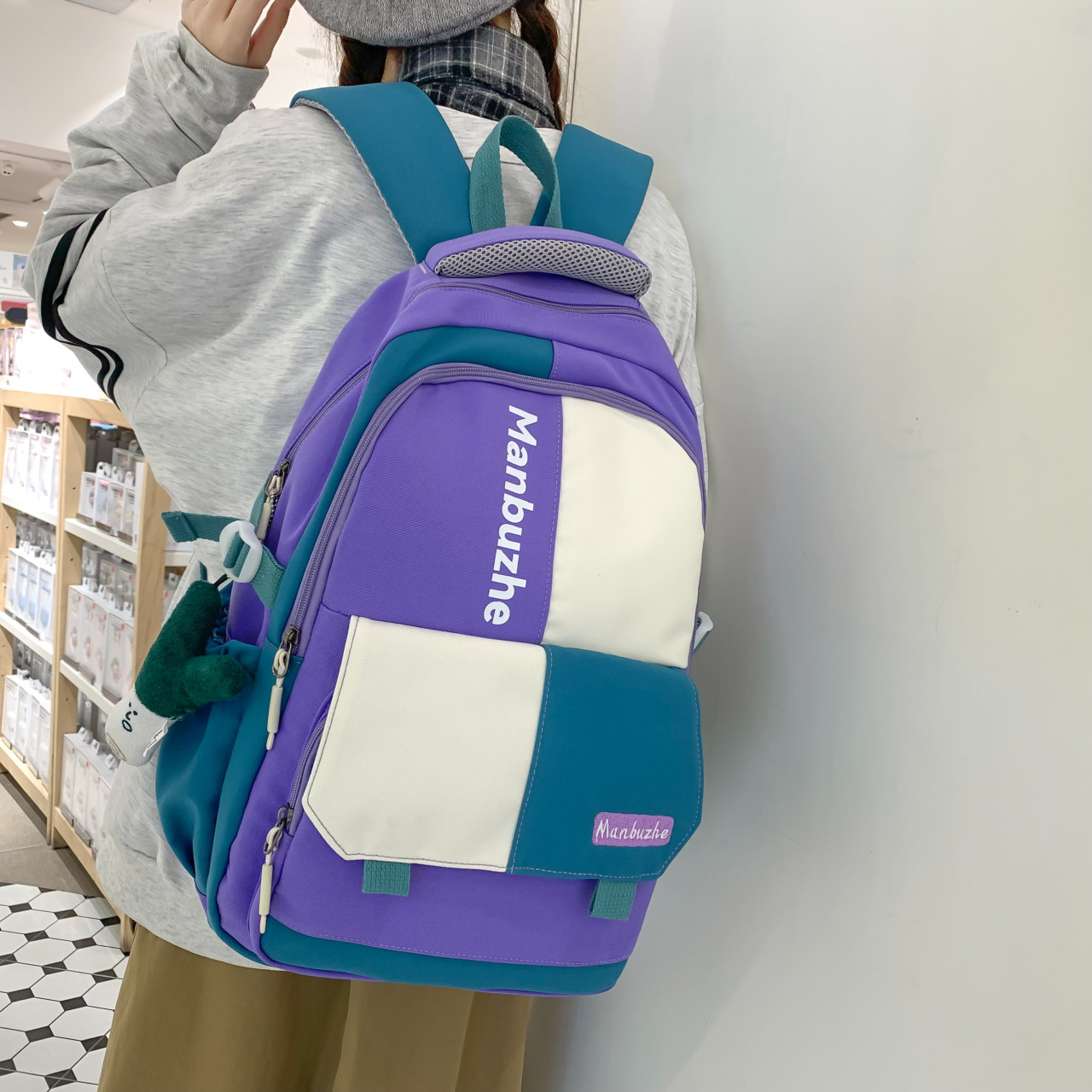 2023 New Fashion Casual Backpack Wholesale Korean Style Large Capacity Letter Backpack Japanese Middle School Student Schoolbag