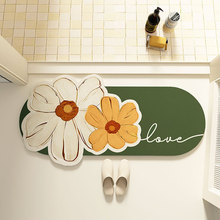 硅藻泥地毯肌理花朵浴室门垫吸水速干脚垫卫生间厕所进门防滑地垫