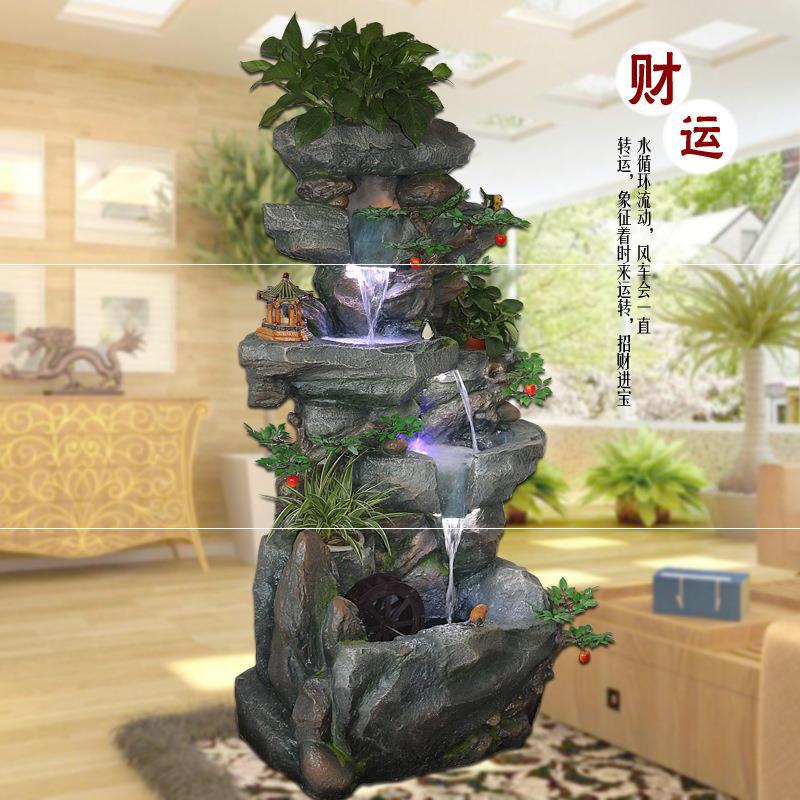 阳台室内生态庭院客厅景观鱼池盆景喷泉家居落地假山摆件办公流水