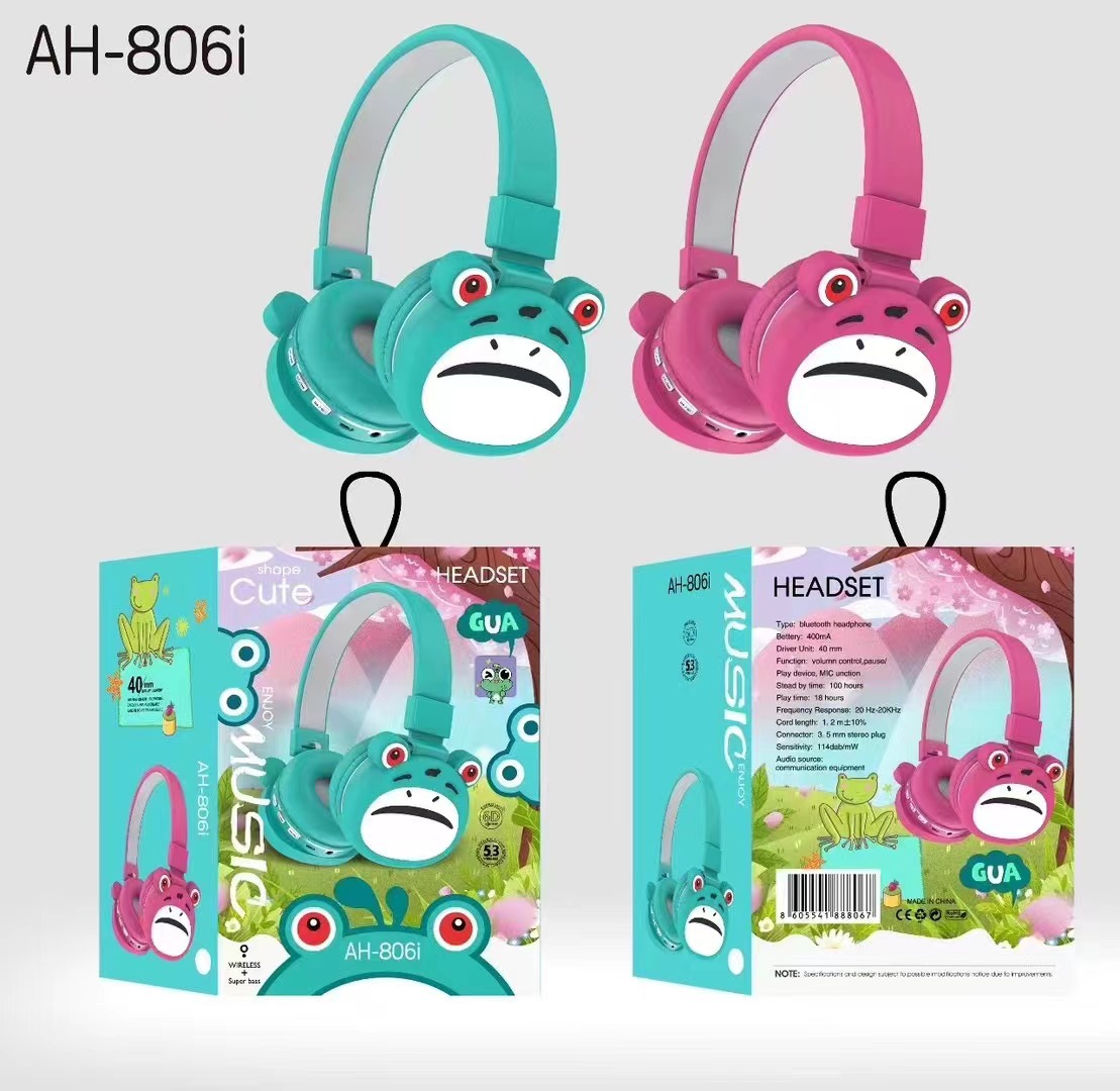 New Creative Cute Cartoon Pattern Children Student Wireless Headphone Head-Mounted Bluetooth Headset Cross-Border Hot