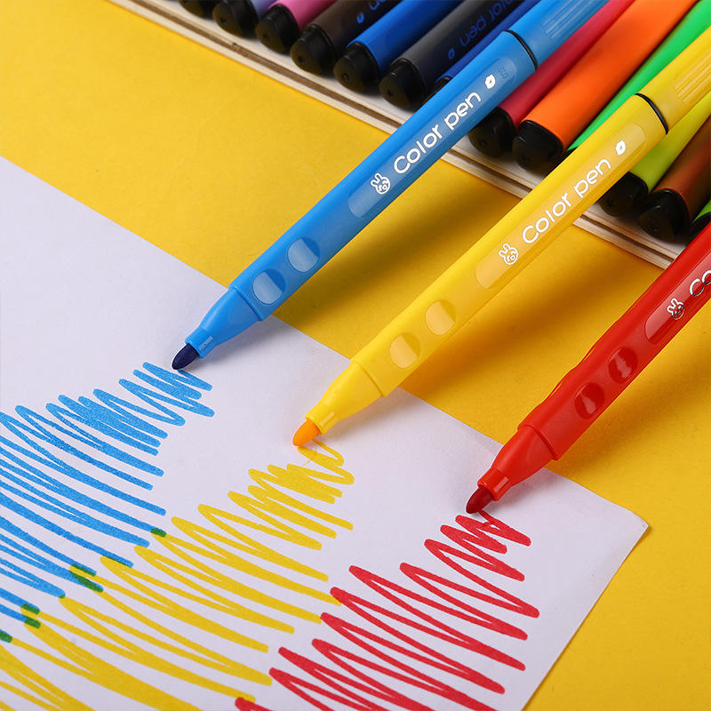 采购2022秋得力6952695369546955水彩笔182436色许愿瓶绘画美术水性笔