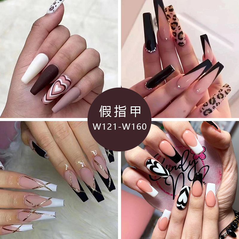 Finished Product Nail Tip Cross-Border Fake Nails European and American Nail-a Foreign Trade Nail Stickers Wholesale Press on Nails