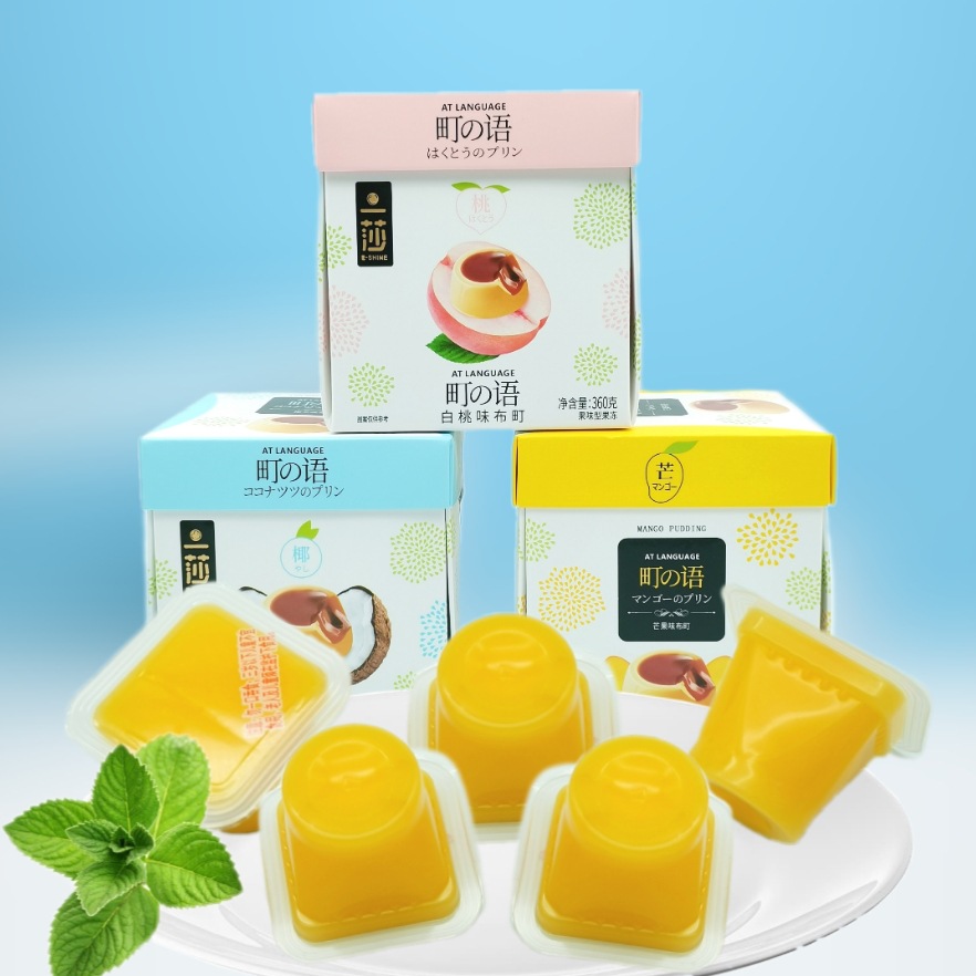 一莎町の语果冻布丁360g芒果白桃椰子水果休闲儿童零食