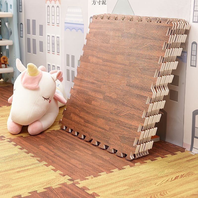 Foam Mat Wholesale Wood Grain Floor Stitching Climbing Anti-Fall Children's Bedroom Large Area Tatami Home Floor