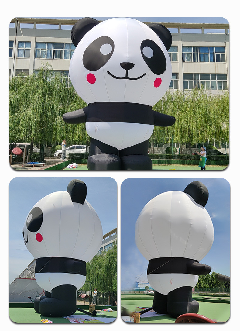 充气熊猫卡通气模装饰美陈爬墙熊猫拱门行走人穿大熊猫人偶服模型