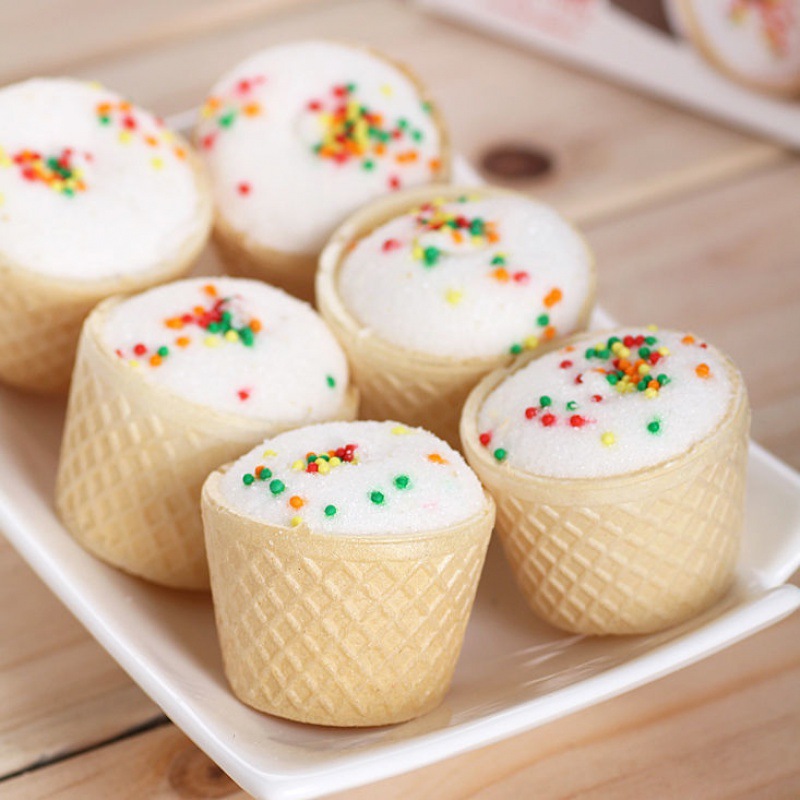 蛋筒棉花糖果酱夹心雪糕杯冰淇淋甜筒状棉花糖小零食糖果200g/1斤